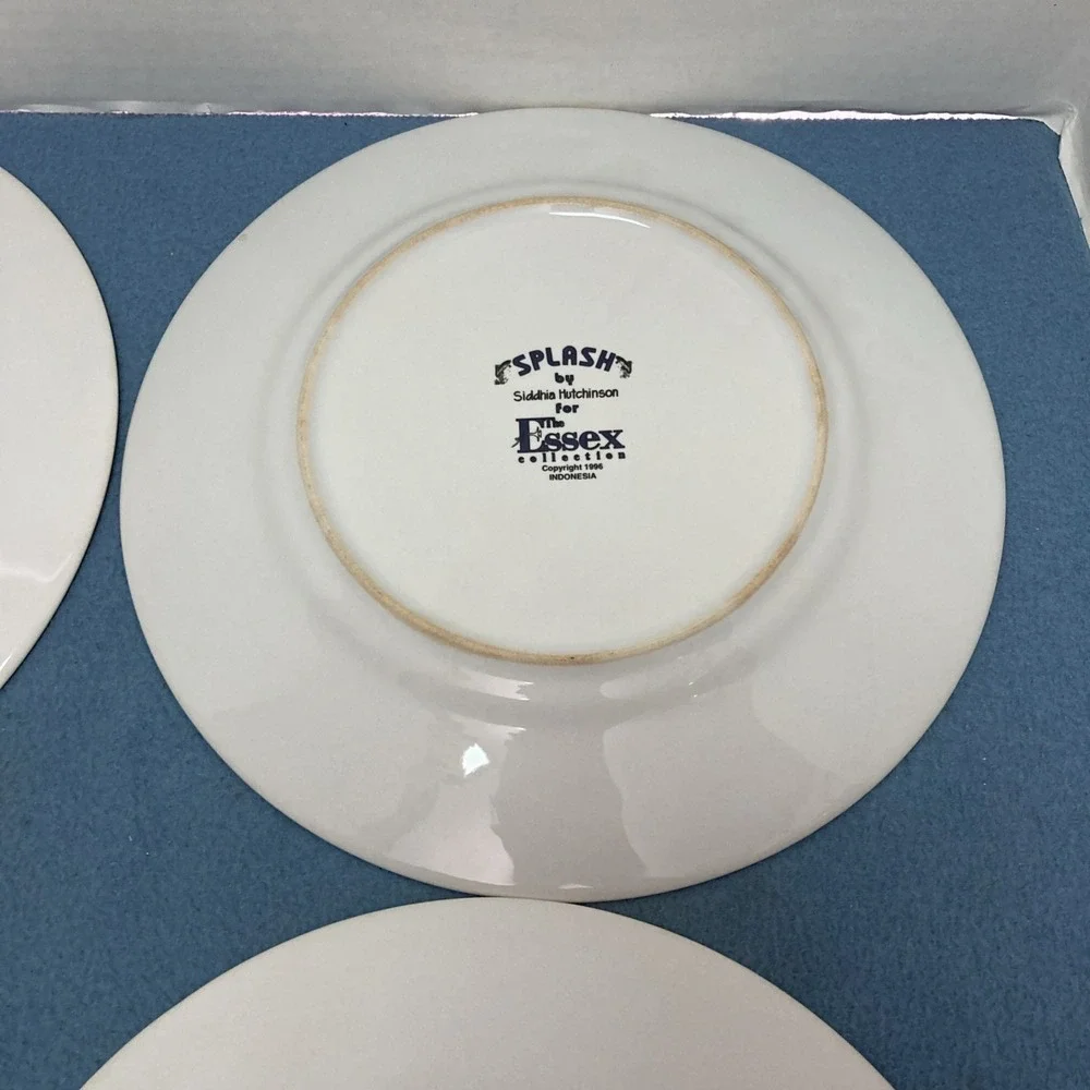Splash by Siddhia Hutchinson for Essex Multicolor Trout Dinner Plates - Set of 4